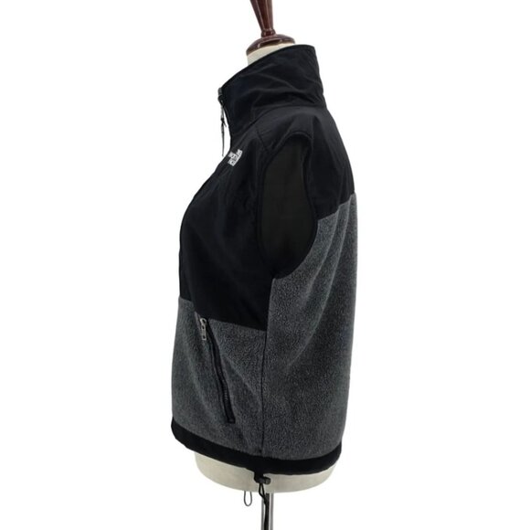 Vintage The North Face Womens XS Vest Denali Fleece Black Gray Zipper Jacket - Picture 4 of 12